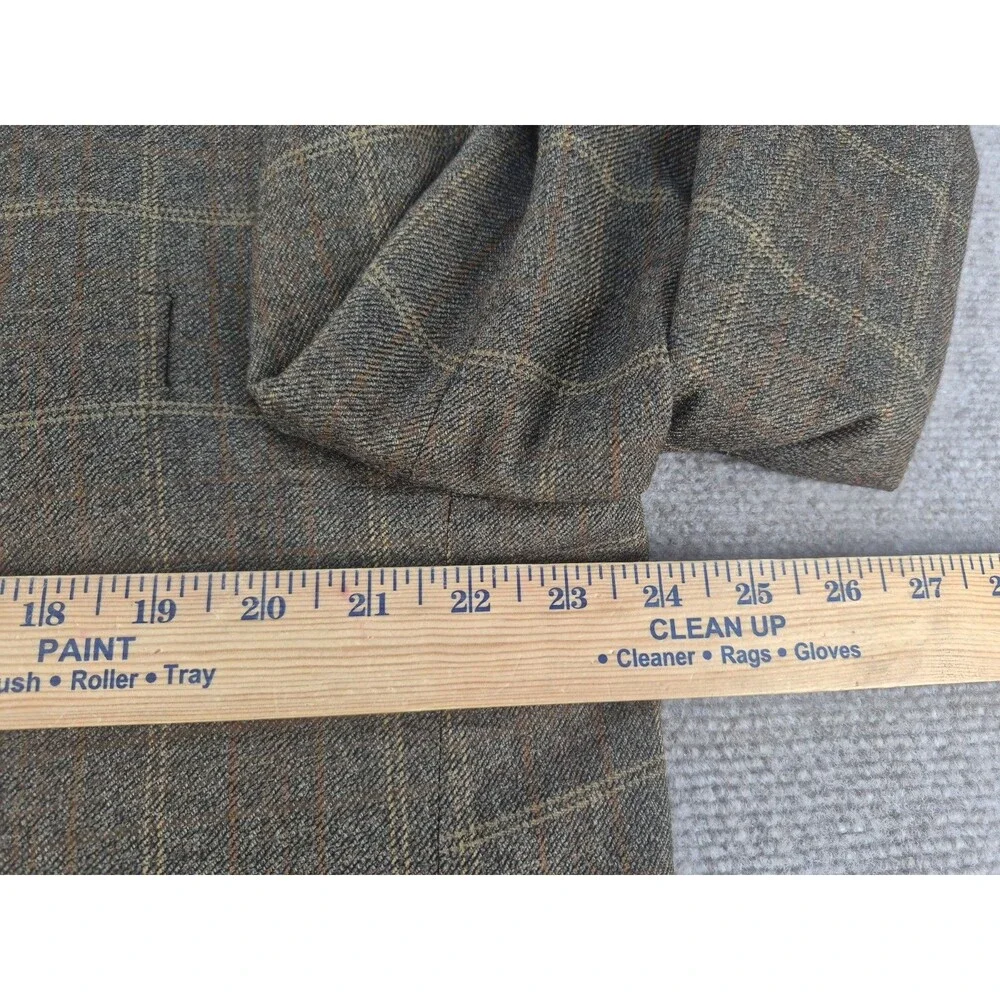 Hickey Freeman Boardroom Sport Coat Men Sz 46L Windowpane Wool/Cashmere Blazer